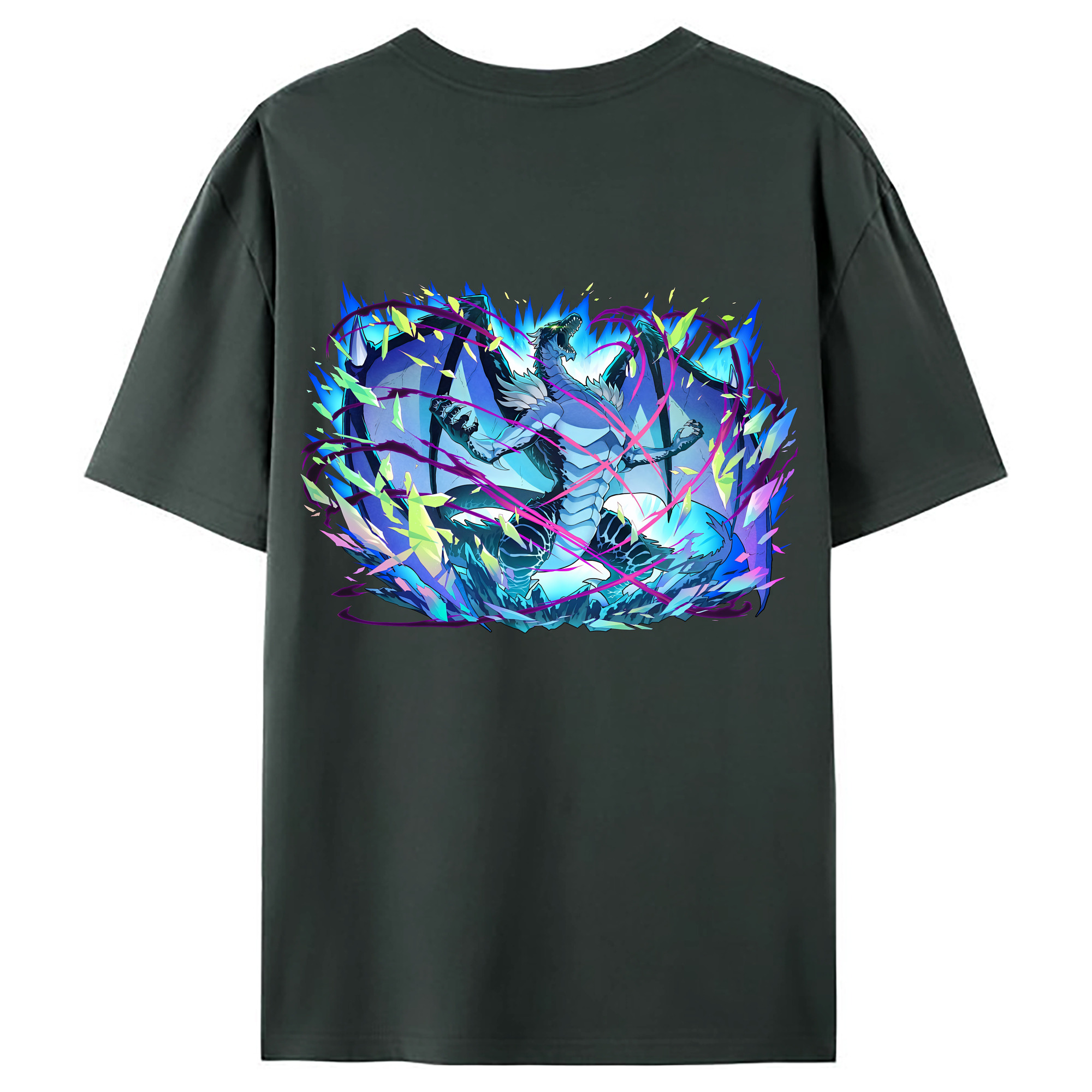 （画像用） 転スラ Regarding Reincarnated to Slime 綿100％ メンズ半袖Tシャツ（バックプリント） 通気性